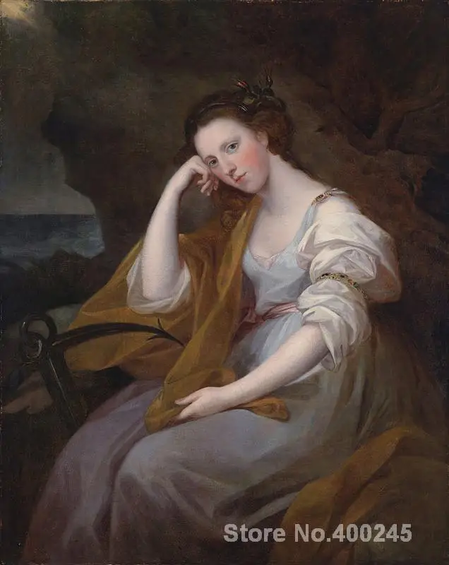 

Famous Portrait Angelica Kauffman Portrait of Louisa Leveson Gower as Spes oil Painting canvas High quality Hand painted