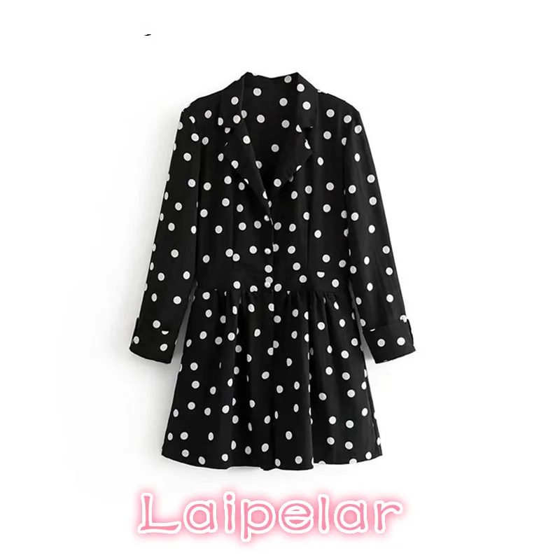 Summer Vintage dots boho dresses women black long sleeve Chic Chiffon mini dress elegant notched office work dress 2018 Vestidos
Summer Vintage dots boho dresses women black long sleeve Chic Chiffon mini dress elegant notched office work dress 2018 Vestidos