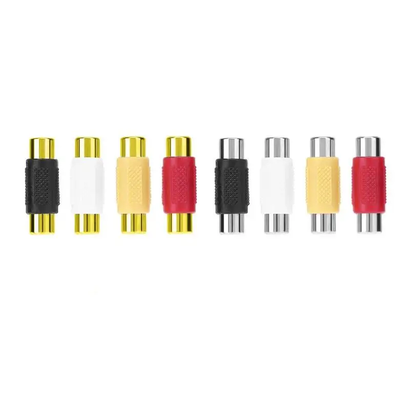 4Pcs/set Gold-plated RCA Female to RCA Female Connector AV Plug Jack Adapter Audio Adapter Connector Audio Converter Plug New
4Pcs/set Gold-plated RCA Female to RCA Female Connector AV Plug Jack Adapter Audio Adapter Connector Audio Converter Plug New