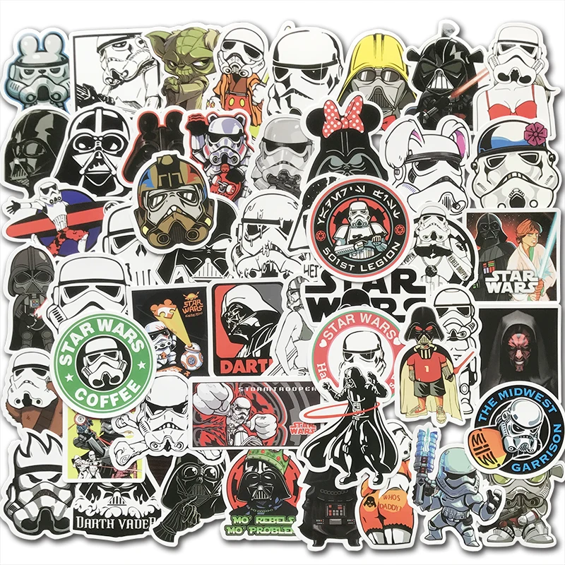 50Pcs/Lot Cool Styling Star Wars Stickers PVC Graffiti Laptop Sticker Pack For Kids Toy DIY Skateboard luggage Moto Bicycle Car
50Pcs/Lot Cool Styling Star Wars Stickers PVC Graffiti Laptop Sticker Pack For Kids Toy DIY Skateboard luggage Moto Bicycle Car