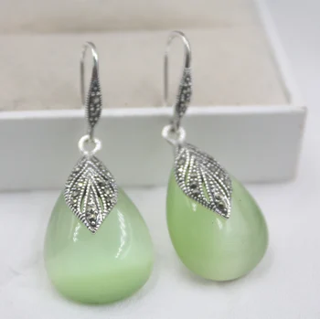 Real Sterling S925 Silver Dangle Earrings Hook Green Cat's Eye Quartz Raindrop For Women Ladies Girl 42*16mm Earrings Drop
Real Sterling S925 Silver Dangle Earrings Hook Green Cat's Eye Quartz Raindrop For Women Ladies Girl 42*16mm Earrings Drop