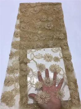 African lace fabrics 5 yard french net lace fabric 2019 high quality african lace fabric for wedding dress with sequins gold
African lace fabrics 5 yard french net lace fabric 2019 high quality african lace fabric for wedding dress with sequins gold