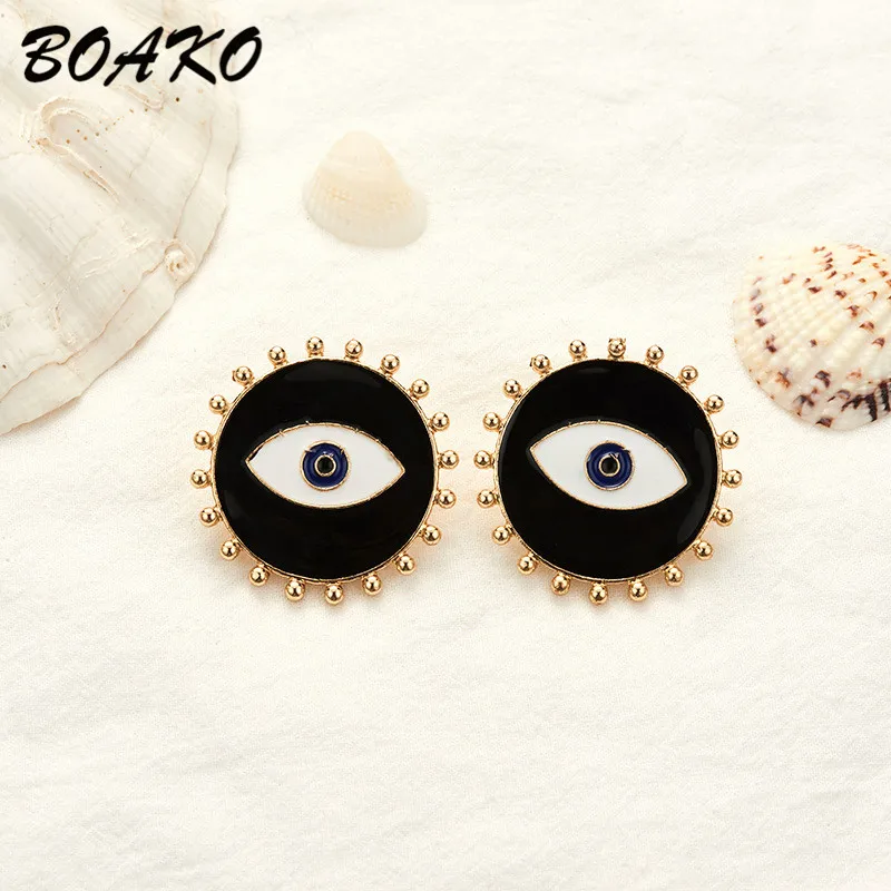 Fashion Round Vintage Stud Earrings for Women Jewelry Ethnic Enamel Black Evil Eyes Stud Earring Punk Collection Accessoreis
Fashion Round Vintage Stud Earrings for Women Jewelry Ethnic Enamel Black Evil Eyes Stud Earring Punk Collection Accessoreis