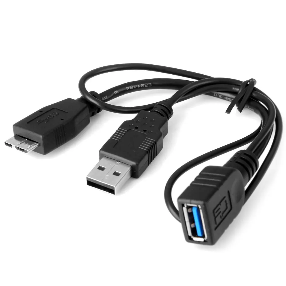 

New Data Charger Cable CY U3-165 Micro USB 3.0 Male to USB 3.0 Female OTG Cable External Power for Galaxy Note 3
