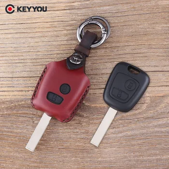 KEYYOU Leather Car Key Cover Holder for Peugeot 206 307 207 408 For Citroen C2 C3 C4 2 Button Key Fob Case Shell
KEYYOU Leather Car Key Cover Holder for Peugeot 206 307 207 408 For Citroen C2 C3 C4 2 Button Key Fob Case Shell