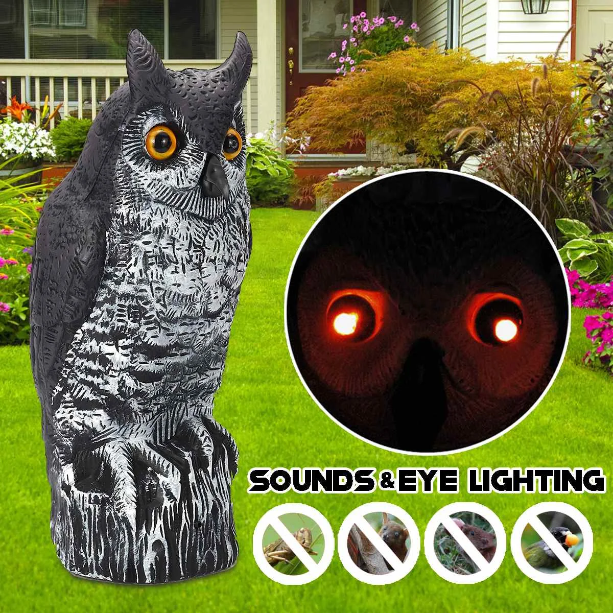Electric Fake Owl Decoy Pest Repellen Bird Scare Garden with Sounds & Eyes Lighting Plastic Material Outdoor Hunting Decoy
Electric Fake Owl Decoy Pest Repellen Bird Scare Garden with Sounds & Eyes Lighting Plastic Material Outdoor Hunting Decoy