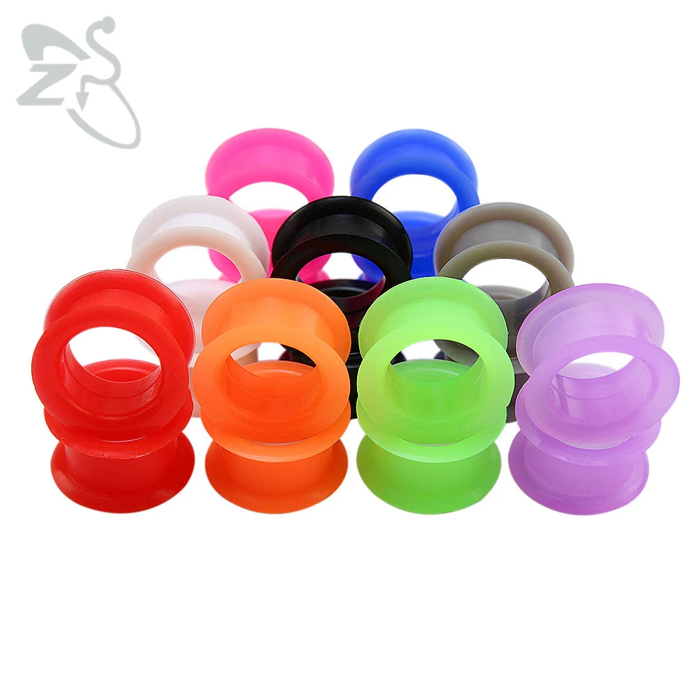 Par 3MM-25MM Silicona Túnel Plugs Piercing Oreja Carne Plug Silicona Enchufes