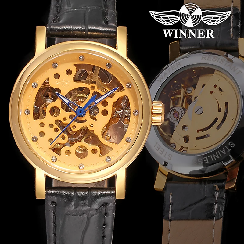 WINNER Brand Men Watches Women Genuine Leather Strap Automatic Skeleton Watch Unisex Sports Business Mechanical Wrist Watches
WINNER Brand Men Watches Women Genuine Leather Strap Automatic Skeleton Watch Unisex Sports Business Mechanical Wrist Watches