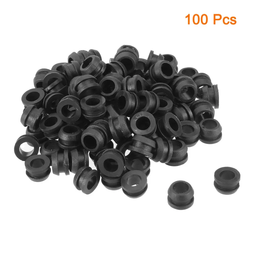 

Uxcell Black/Clear Wire Protector Oil Resistant Rubber Grommets 8mm / 9mm Mounting Dia 11mm/12mm Outer Dia 100Pcs/lot