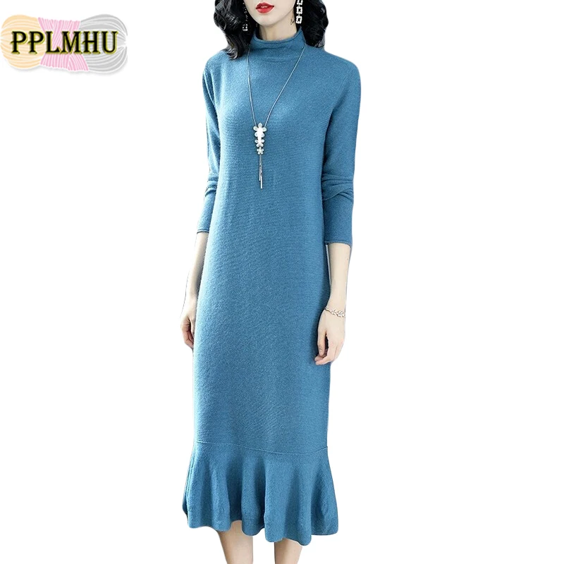 Autumn Winter Fashion Women Turtleneck Sweater Dress Hot Sale Women Long Sleeve Loose Dress Ladies Casual Mermaid knitted dress
Autumn Winter Fashion Women Turtleneck Sweater Dress Hot Sale Women Long Sleeve Loose Dress Ladies Casual Mermaid knitted dress