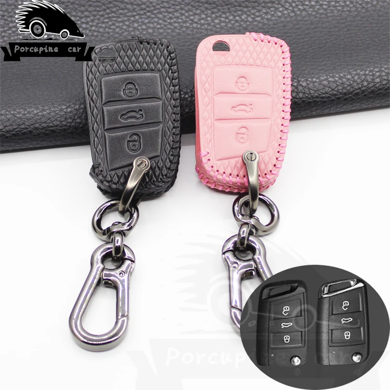 New Genuine Leather Key Case Cover For VW Polo Golf 7 Tiguan For Skoda Octavia Kodiaq Ateca Karoq For SEAT Leon Ibiza 2015
New Genuine Leather Key Case Cover For VW Polo Golf 7 Tiguan For Skoda Octavia Kodiaq Ateca Karoq For SEAT Leon Ibiza 2015