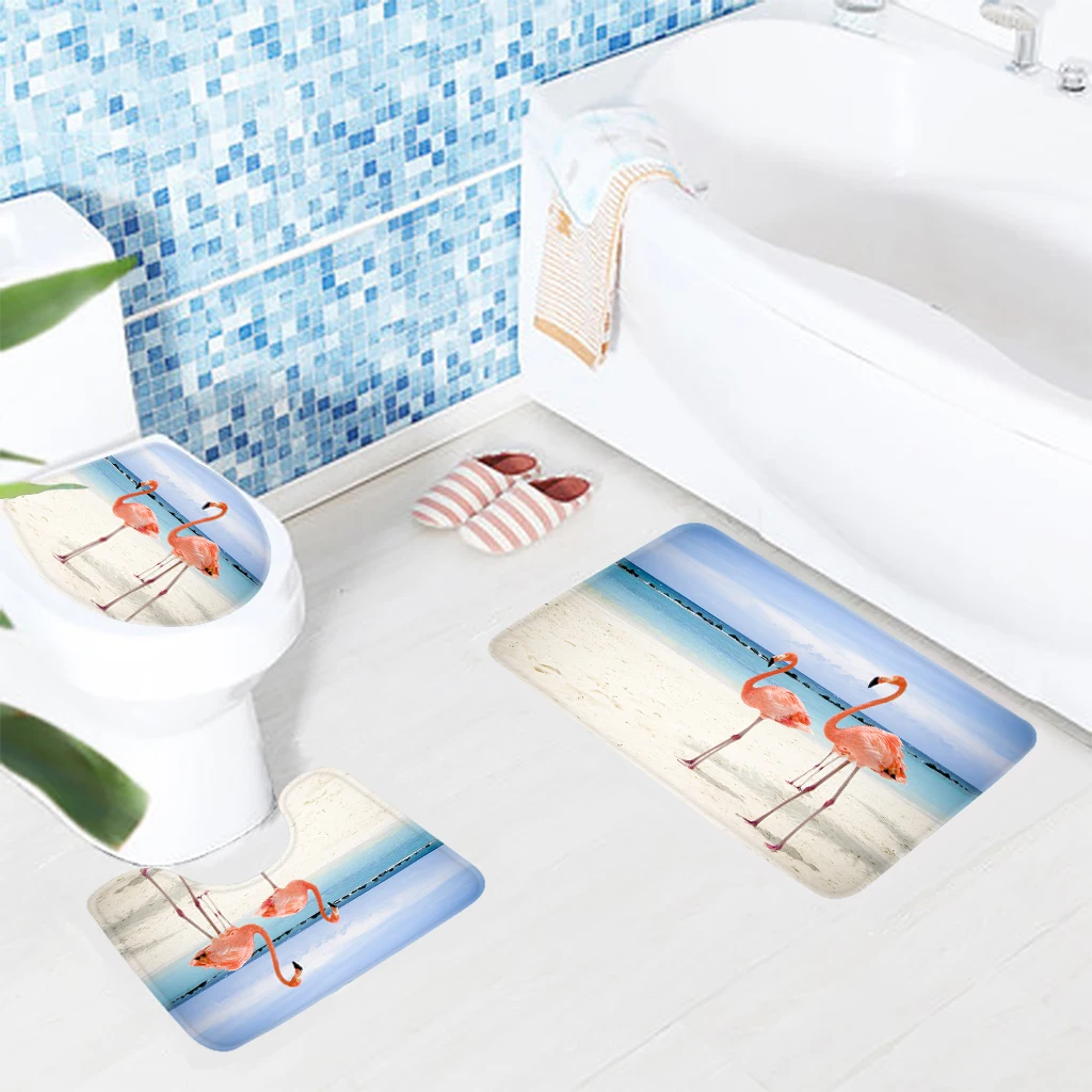 3pcs Bath Mat Set Beach Pink Flamingos Pattern Bath Mats Bathroom Anti Slip Shower Mat and Toilet Mat
3pcs Bath Mat Set Beach Pink Flamingos Pattern Bath Mats Bathroom Anti Slip Shower Mat and Toilet Mat