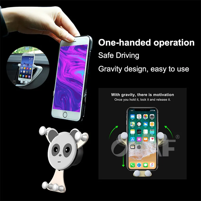 OLAF Gravity Car Phone Holder,Universal Smartphone Grip Air Vent Mount Mobil Phone Holder Stand For iPhone X 7 Oneplus 6 GPS Car (6)