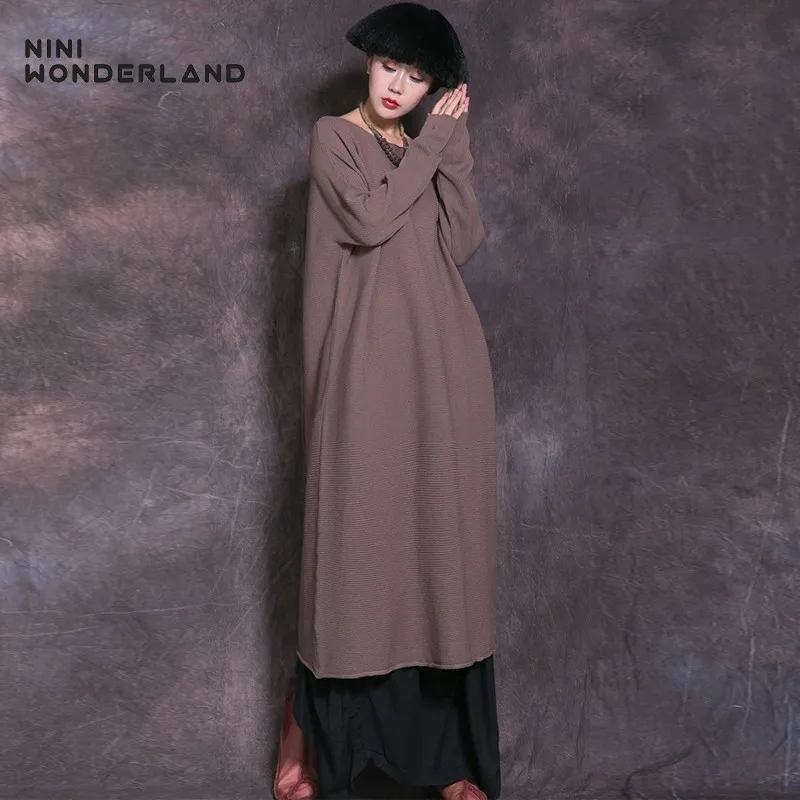 NINI WONDERLAND 2018 Autumn Winter Knit Sweater Women Fashion Long Sweaters Dress Female Pullover Sweater Big Size Solid Clothes
NINI WONDERLAND 2018 Autumn Winter Knit Sweater Women Fashion Long Sweaters Dress Female Pullover Sweater Big Size Solid Clothes