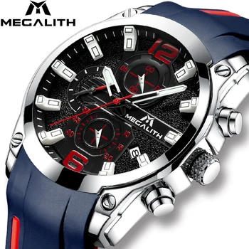 MEGALITH Sports Watch Men's Chronograph Analog Quartz Watch With Waterproof Date Silicone Rubber Strap Wristswatch For Man Clock
MEGALITH Sports Watch Men's Chronograph Analog Quartz Watch With Waterproof Date Silicone Rubber Strap Wristswatch For Man Clock