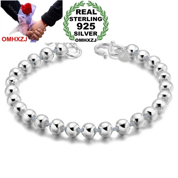 OMH Wholesale Fashion present High Quality Glossy bead 925 Sterling Silver Exquisite Gift Women man Bracelets Bangles SZ47
OMH Wholesale Fashion present High Quality Glossy bead 925 Sterling Silver Exquisite Gift Women man Bracelets Bangles SZ47
