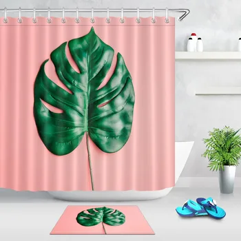 LB Green Monstera Leaves Pink Shower Curtain with Mat Set Bathroom Eco-Friendly Waterproof Polyester Fabric For Bathtub Decor
LB Green Monstera Leaves Pink Shower Curtain with Mat Set Bathroom Eco-Friendly Waterproof Polyester Fabric For Bathtub Decor