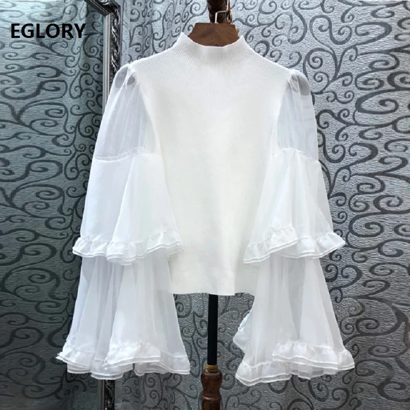 Tops Fashion New 2019 Spring Summer Autumn Pullovers Women Stand Neck Flare Sleeve Knitted Sweaters Ladies Casual Jumpers Femme
Tops Fashion New 2019 Spring Summer Autumn Pullovers Women Stand Neck Flare Sleeve Knitted Sweaters Ladies Casual Jumpers Femme