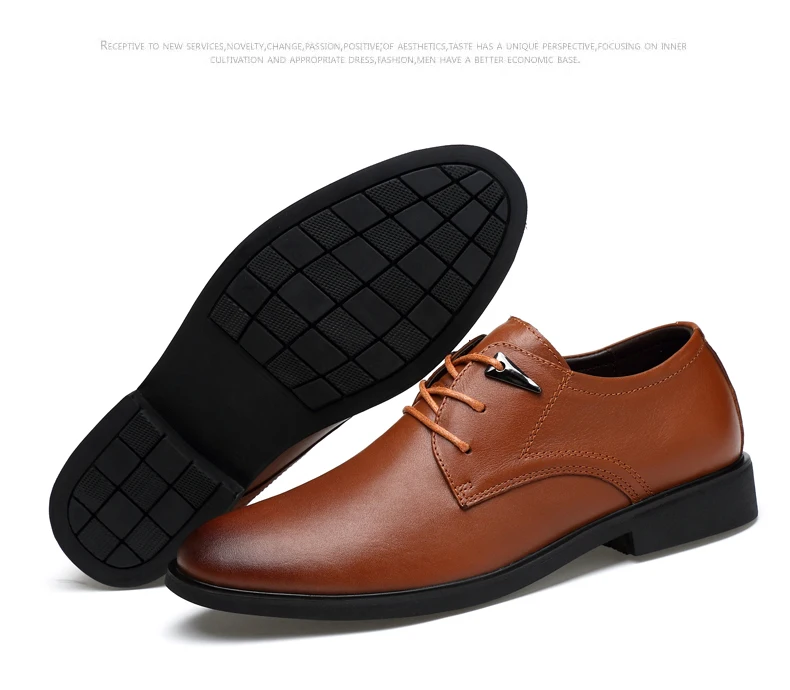 MVVT Plus Size Genuine Leather Dress Shoes Fashion Pointed Toe Men Oxfords High Quality Men Shoes Solid Men Flats Shoes 45