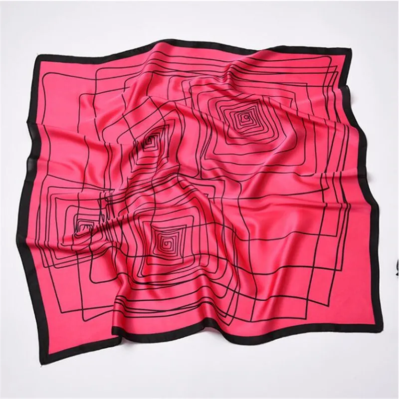Fashion New Silk Scarf 70x70cm Elegant Geometric Printed Women Shawl Satin Small Squares Headband Bag Decorative Scarves Ties 
Fashion New Silk Scarf 70x70cm Elegant Geometric Printed Women Shawl Satin Small Squares Headband Bag Decorative Scarves Ties