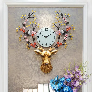 Nordic deer head figurines decor mascot metal wall clock living room mute decorative clock home decoration accessories christmas
Nordic deer head figurines decor mascot metal wall clock living room mute decorative clock home decoration accessories christmas