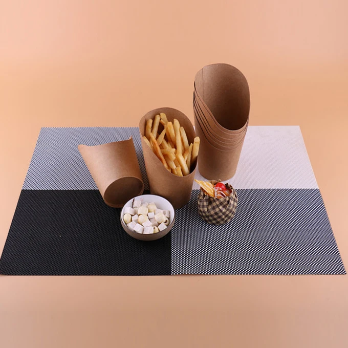 100pcs Oblique Kraft paper slanted French fries cup disposable egg cake ice cream paper cup chicken snack takeaway packaging cup
100pcs Oblique Kraft paper slanted French fries cup disposable egg cake ice cream paper cup chicken snack takeaway packaging cup