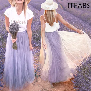 Trendy Women Tulle Long Maxi Skirt Casual Solid Lace Layered Swing High Waist Casual Loose Skirt
Trendy Women Tulle Long Maxi Skirt Casual Solid Lace Layered Swing High Waist Casual Loose Skirt