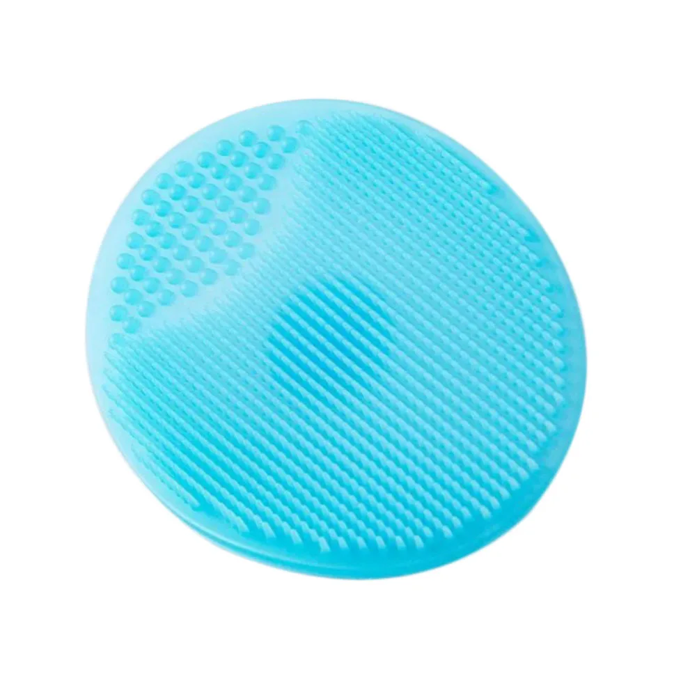 Silicone Face Scrubbers Baby Bath Silicone Cradle Cap Brush Facial Cleansing Brush Cleansing Pad Soft Massage Brush for Baby Blue 3Pcs