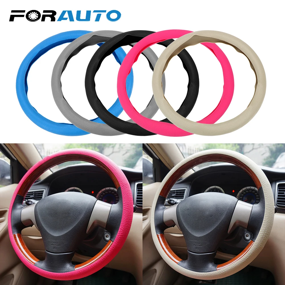 FORAUTO Car Steering Wheel Cover Silicone Steering Covers Anti Slip Diameter 36-40cm Car-styling Auto Accessories Universal
FORAUTO Car Steering Wheel Cover Silicone Steering Covers Anti Slip Diameter 36-40cm Car-styling Auto Accessories Universal