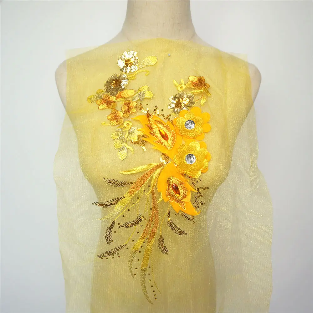 40CM Yellow Sequins 3D Flowers Tassel Lace Trims Rhinestone Mesh Sew On Patches Embroidery For Wedding Appliques Decoration DIY
40CM Yellow Sequins 3D Flowers Tassel Lace Trims Rhinestone Mesh Sew On Patches Embroidery For Wedding Appliques Decoration DIY