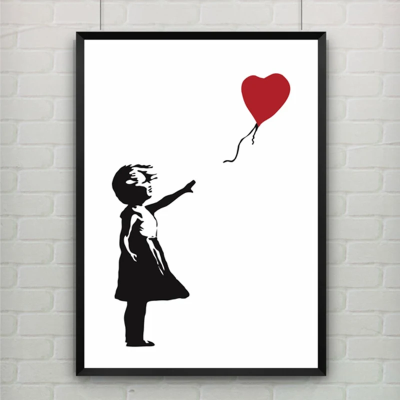 Girl With Balloon by Banksy Poster Canvas Art Cuadros Decoracion Canvas Painting Wall Picture Kids Room Nursery Decor, No Frame
Girl With Balloon by Banksy Poster Canvas Art Cuadros Decoracion Canvas Painting Wall Picture Kids Room Nursery Decor, No Frame