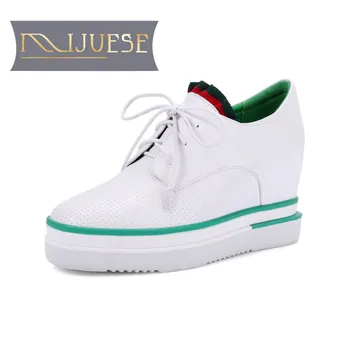 MLJUESE 2018 women pumps cow leather Black color increasing internal Breathable lace up high heels pumps women sneakers
MLJUESE 2018 women pumps cow leather Black color increasing internal Breathable lace up high heels pumps women sneakers