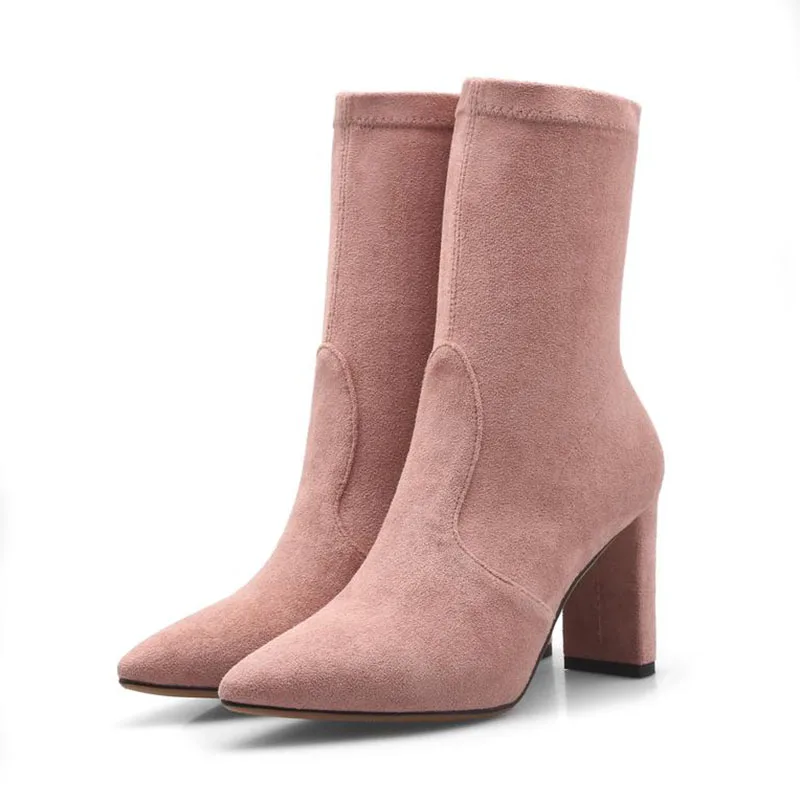 KemeKiss Lady High Heels Ankle Boots Pointed Toe Stiletto