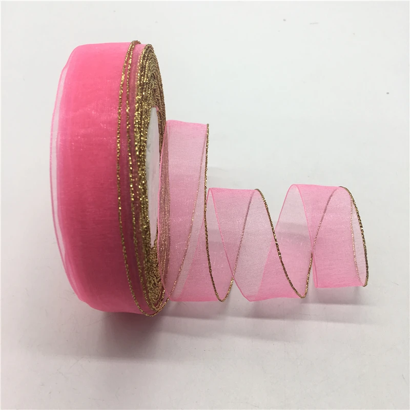 5yards/lot 3/4" 20mm Rose Glitter Golden Rimmed Organza Ribbon Bow Hair Wedding Christmas Decoration DIY Lace Crafts
5yards/lot 3/4" 20mm Rose Glitter Golden Rimmed Organza Ribbon Bow Hair Wedding Christmas Decoration DIY Lace Crafts