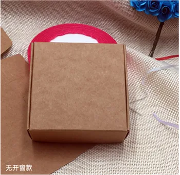 

Retail 8*8*4cm 20Pcs/Lot Small Gift Kraft Paper Packing Party Boxes Handmade Soap Little Food Package Aircraft Paper Boxes