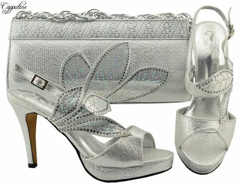 Charming party set silver high heel sandal shoes and purse bag set with stones for lady MM1068 heel height 10.5cm
Charming party set silver high heel sandal shoes and purse bag set with stones for lady MM1068 heel height 10.5cm