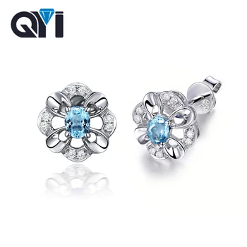 QYI Trendy 925 Silver Topaz Stud Earrings 1.0 ct Oval Cut Natural Sky Blue Topaz Silver Jewelry For Women Gemstone Earrings
QYI Trendy 925 Silver Topaz Stud Earrings 1.0 ct Oval Cut Natural Sky Blue Topaz Silver Jewelry For Women Gemstone Earrings