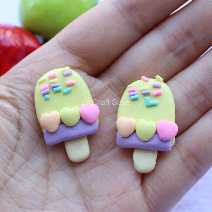 set of 20pcs Pastel Ice Cream Cabochon w/ heart Flat Back Kawaii Fimo Cabochon Polymer Clay Cell Phone Deco Colorful Scrapbook
set of 20pcs Pastel Ice Cream Cabochon w/ heart Flat Back Kawaii Fimo Cabochon Polymer Clay Cell Phone Deco Colorful Scrapbook
