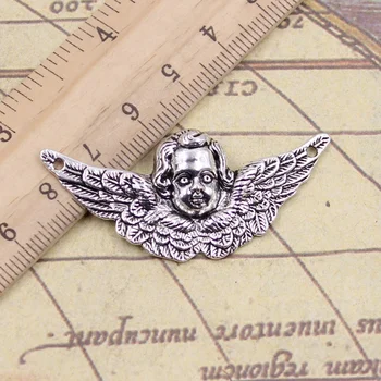 

5pcs/lot Charms Angel Wings Cupid 50x23mm Tibetan Pendants Crafts Making Findings Handmade Antique Jewelry DIY Necklace