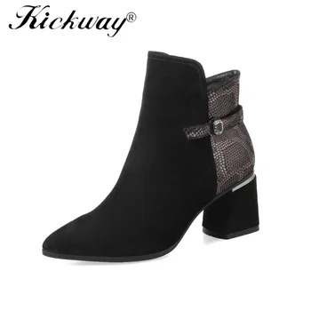 Kickway black fashion new arrival women shoes pointed toe zipper genuine leather boots square heel cow leather ankle boots 34-42
Kickway black fashion new arrival women shoes pointed toe zipper genuine leather boots square heel cow leather ankle boots 34-42