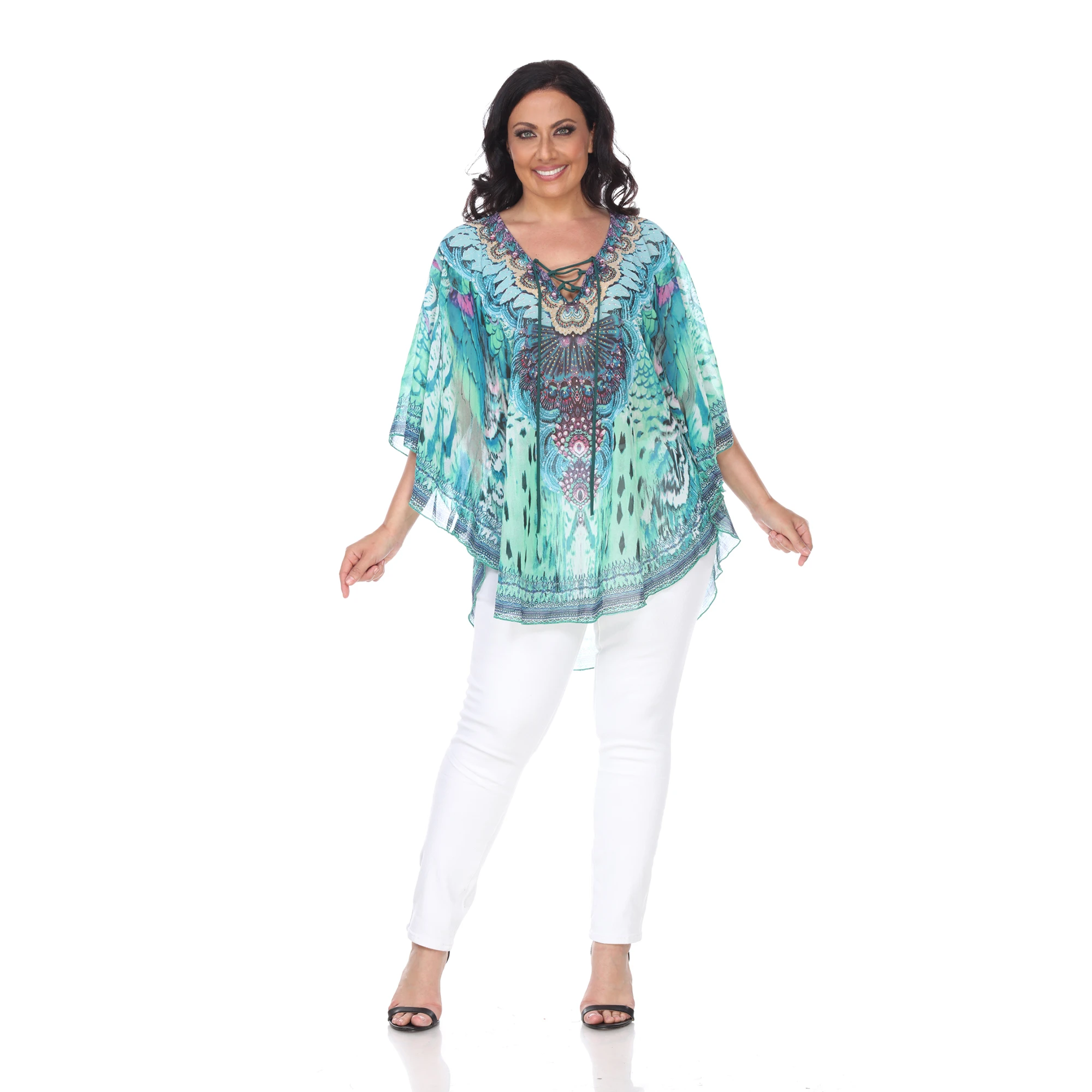 Plus Size Tamati Top - Aqua (1)