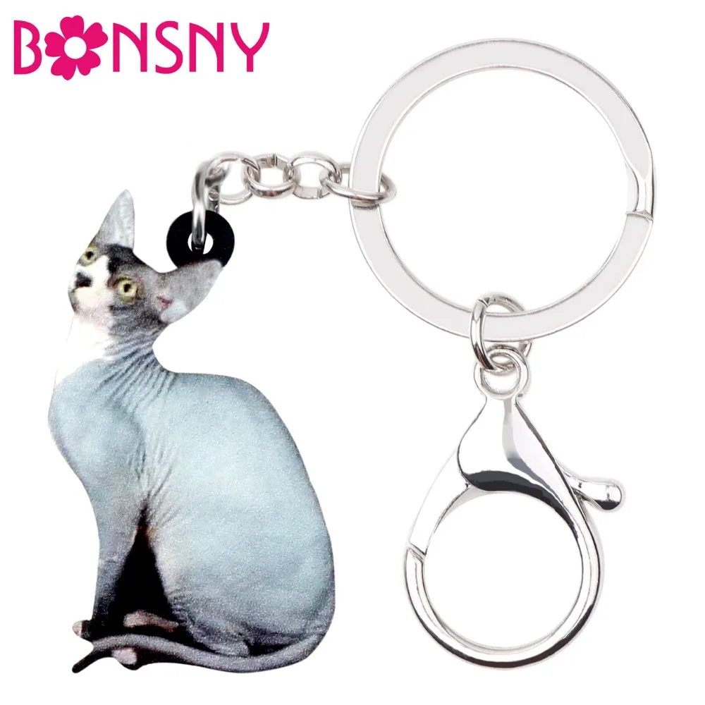 Bonsny Acrylic Canadian Sphynx Hairless Cat Key Chains Keychain Rings Jewelry For Women Girls Handbag Car Charms Pet Accessories
Bonsny Acrylic Canadian Sphynx Hairless Cat Key Chains Keychain Rings Jewelry For Women Girls Handbag Car Charms Pet Accessories