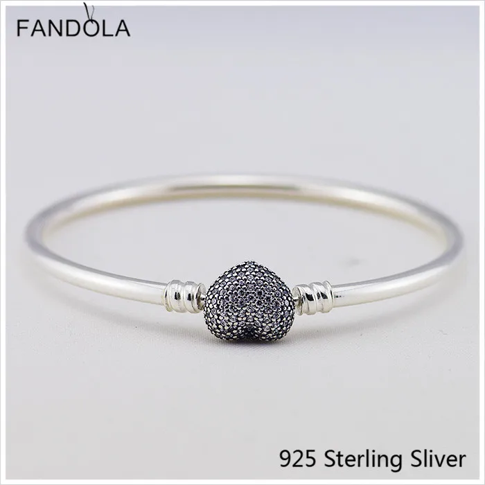 Authentic 925 Sterling Silver Bangle with Heart-shaped Clasp Bracelet For DIY Women Jewelry 2018 Spring Bracelet
Authentic 925 Sterling Silver Bangle with Heart-shaped Clasp Bracelet For DIY Women Jewelry 2018 Spring Bracelet