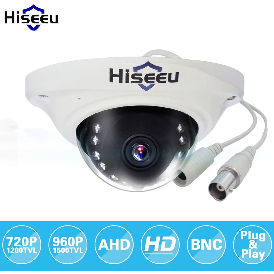 Hiseeu AHD 720P IR Mini AHD CCTV Camera Dome Vandal proof home security Camera Indoor IR CUT Night Vision Plug and Play
Hiseeu AHD 720P IR Mini AHD CCTV Camera Dome Vandal proof home security Camera Indoor IR CUT Night Vision Plug and Play