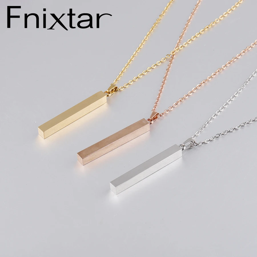 Fnixtar Mirror Polish Stainless Steel Personalized Square Bar DIY Custom Name Necklace Vertical Bar Necklace 10Piece/lot
Fnixtar Mirror Polish Stainless Steel Personalized Square Bar DIY Custom Name Necklace Vertical Bar Necklace 10Piece/lot