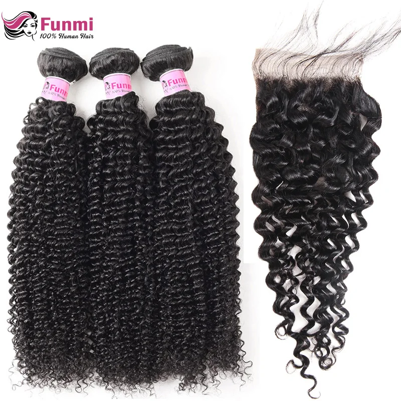 Virgin Curly Weave Human Hair With Closure 4PCS Lot Brazilian Virgin Hair Weave Bundles with Closure Funmi Hair Extensions
Virgin Curly Weave Human Hair With Closure 4PCS Lot Brazilian Virgin Hair Weave Bundles with Closure Funmi Hair Extensions