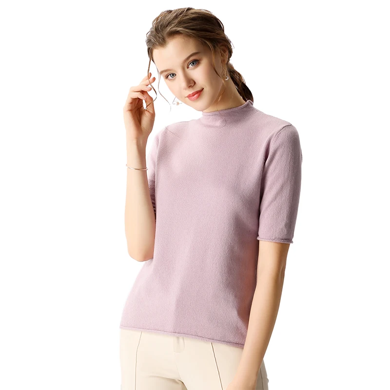 BELIARST 2019 Spring and Summer New Pure Cashmere Short-Sleeved Women's Half-Neck Sweater Slim Fashion Curling Pullover
BELIARST 2019 Spring and Summer New Pure Cashmere Short-Sleeved Women's Half-Neck Sweater Slim Fashion Curling Pullover