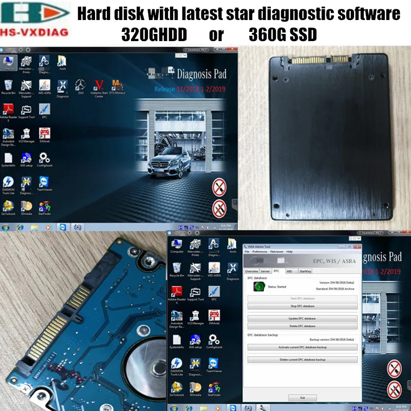 The latest SD connector C4/C5 star diagnosis 2019/05 DAS/EPC/DTS/Vediamo HDD(320G) SSD360G) software specialty for Mercedes Benz
The latest SD connector C4/C5 star diagnosis 2019/05 DAS/EPC/DTS/Vediamo HDD(320G) SSD360G) software specialty for Mercedes Benz