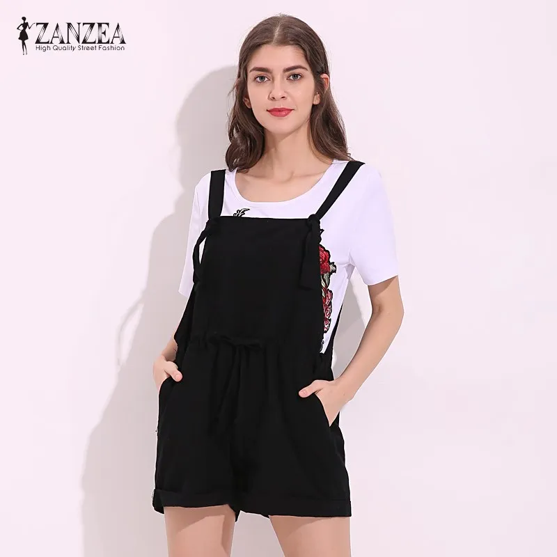 ZANZEA Womens Jumpsuits 2019 New Summer Rompers Casual Pockets Loose Short Playsuits Solid Strap Overalls Plus Size Black Red
ZANZEA Womens Jumpsuits 2019 New Summer Rompers Casual Pockets Loose Short Playsuits Solid Strap Overalls Plus Size Black Red