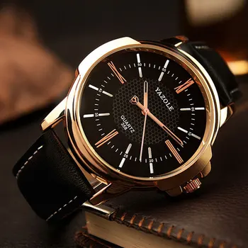 YAZOLE Rose Gold Wrist Watch Men Quartz Watch